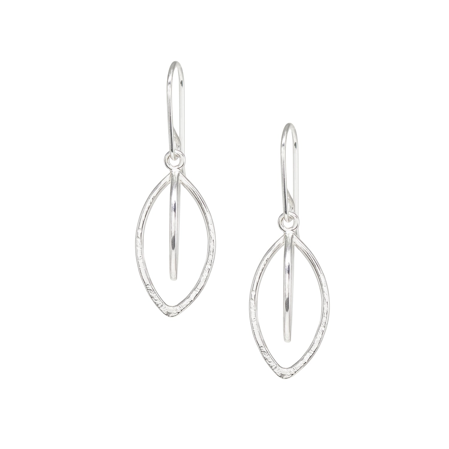 Leaf Pod Earrings - Small - Bright Sterling