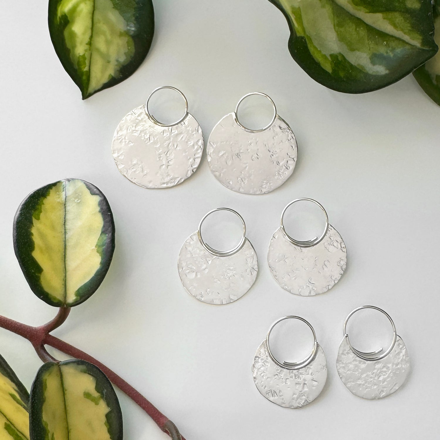 Canyon Disc Earrings - Bright Sterling