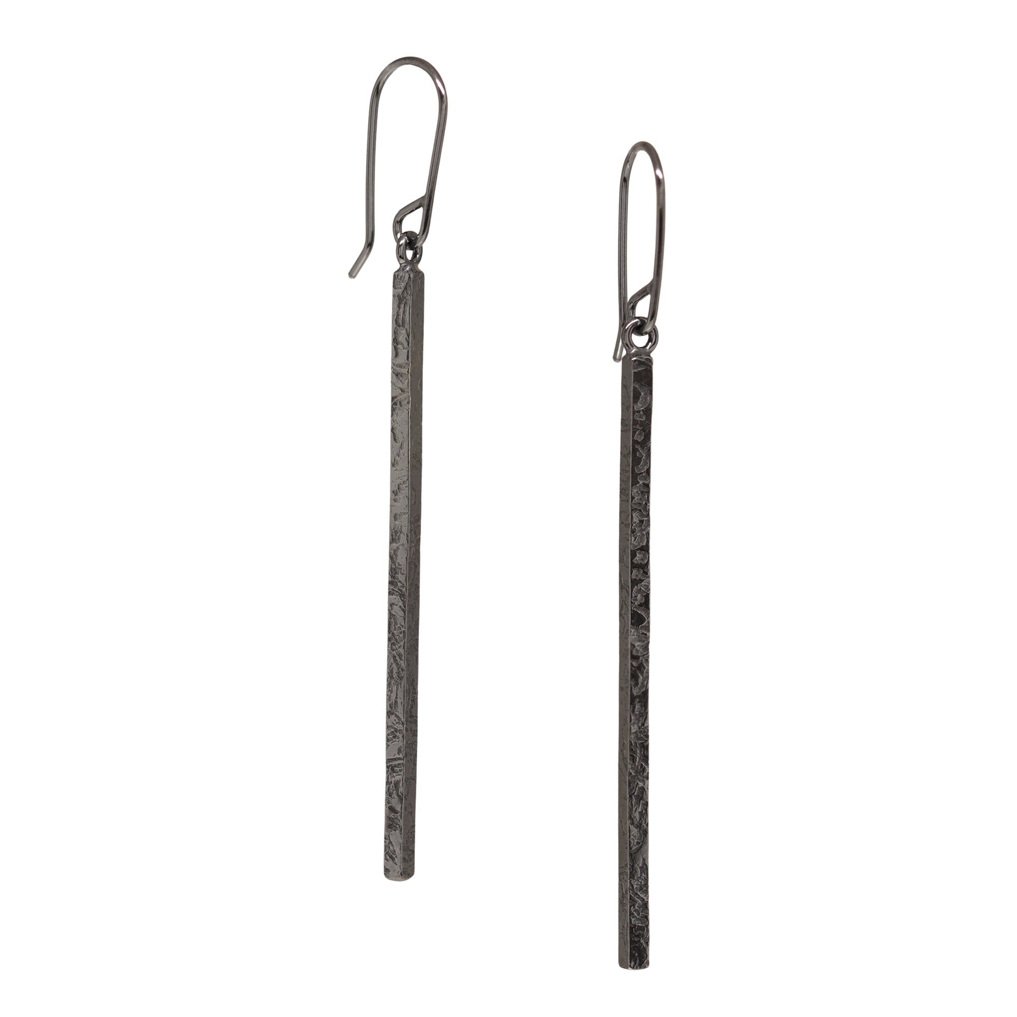 Terrain Bar Earrings - Dark Sterling