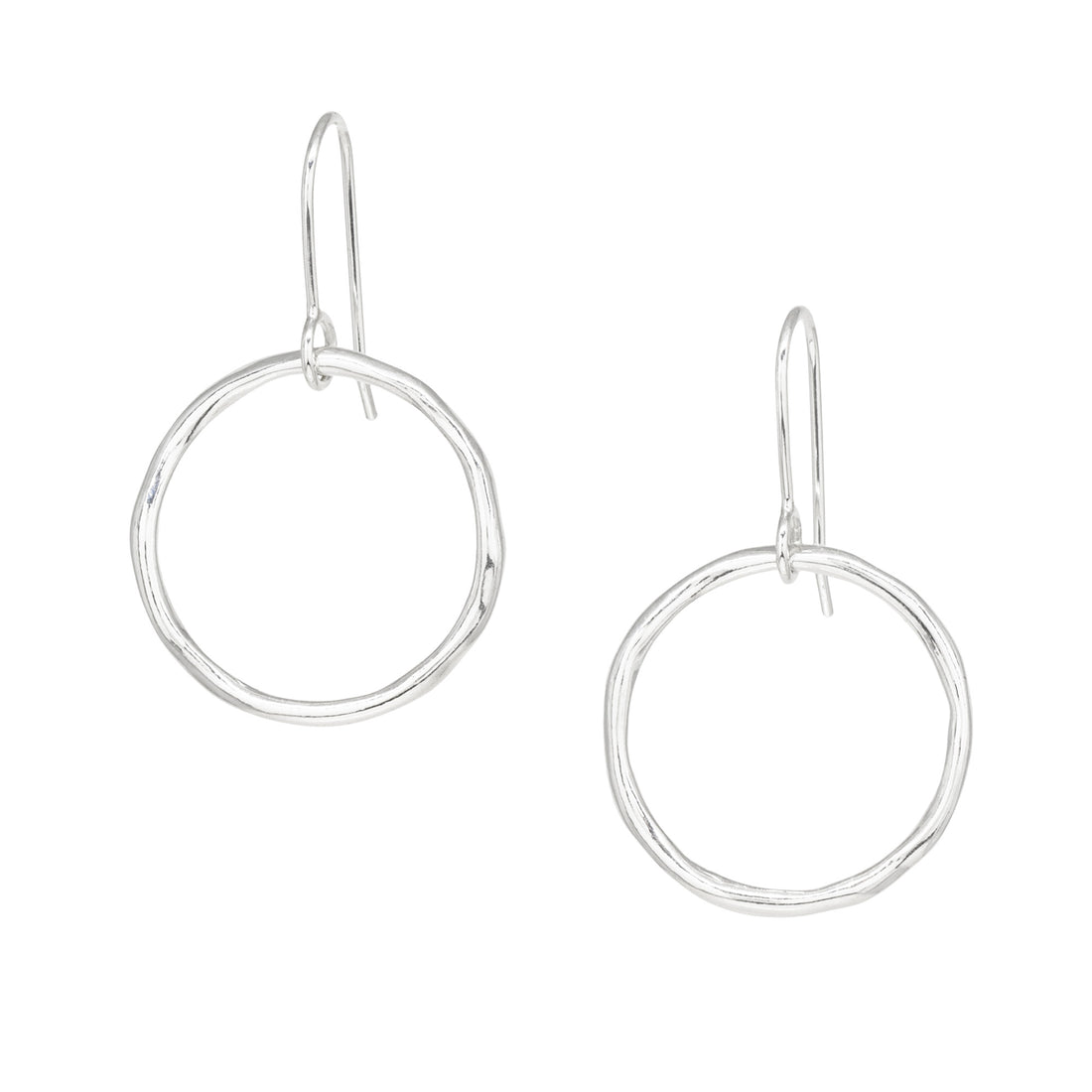 Tidal Circle Earrings - Bright Sterling Silver