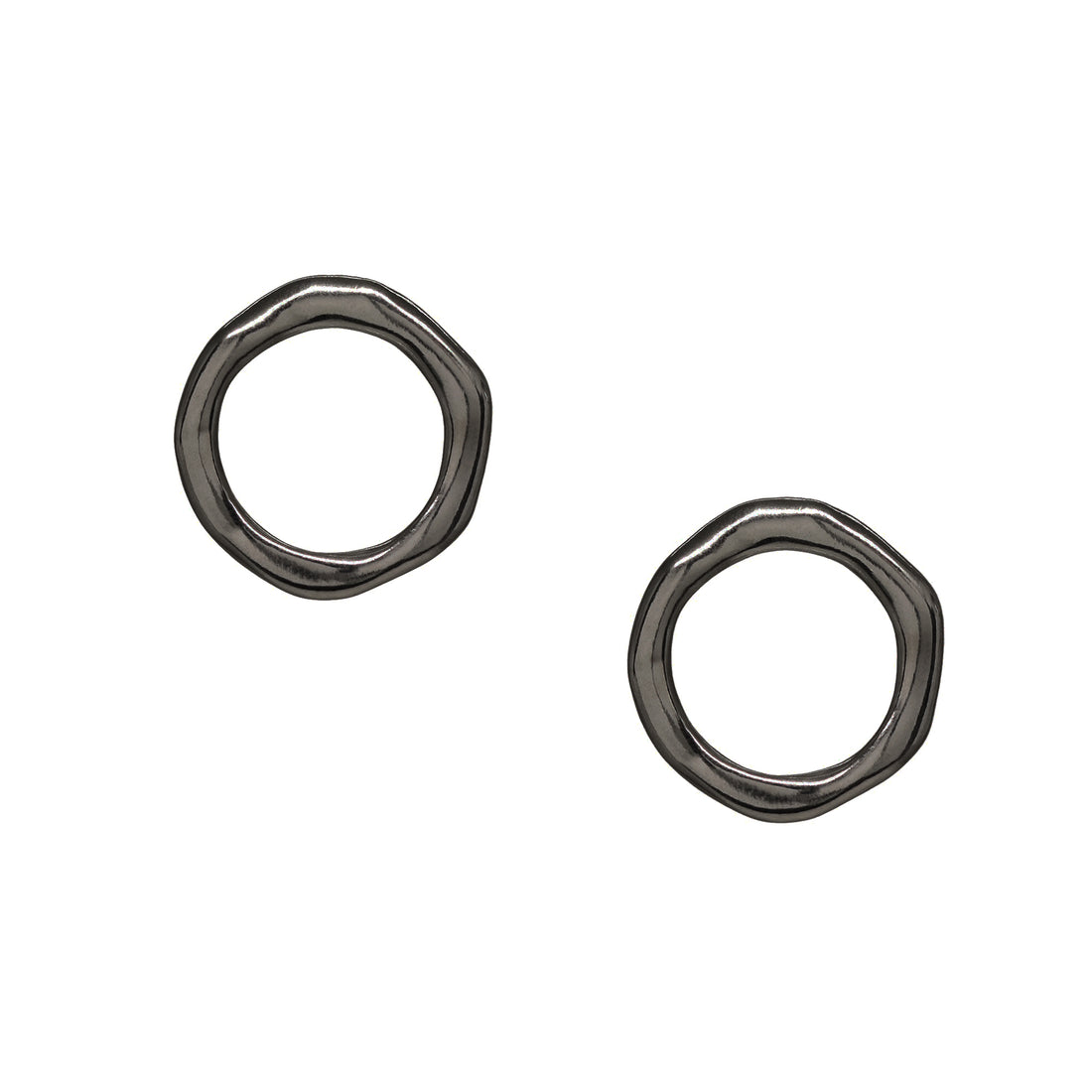 Tidal Circle Studs - Dark Sterling Silver