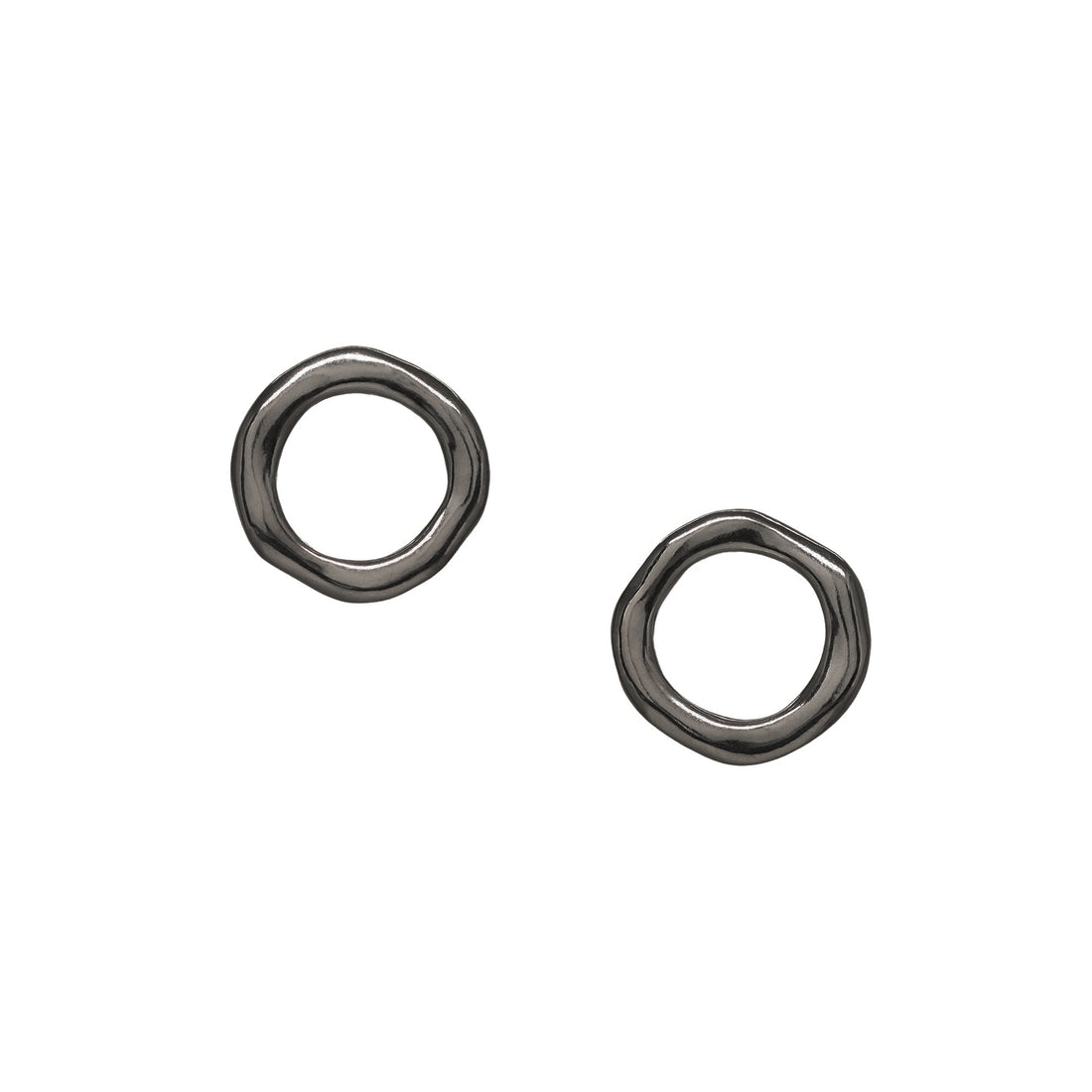 Tidal Circle Studs - Small - Dark Sterling Silver