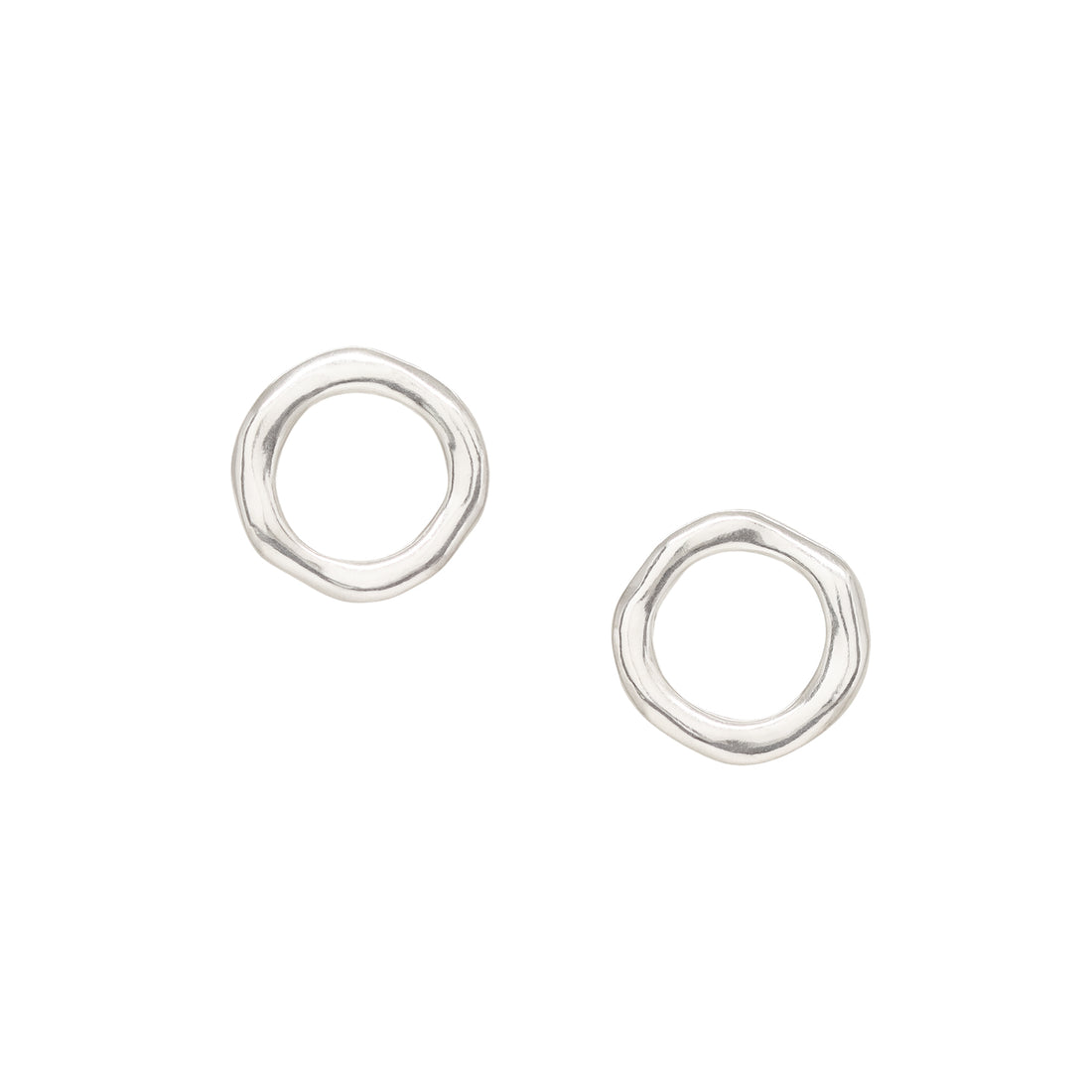 Tidal Circle Studs - Small - Bright Sterling Silver