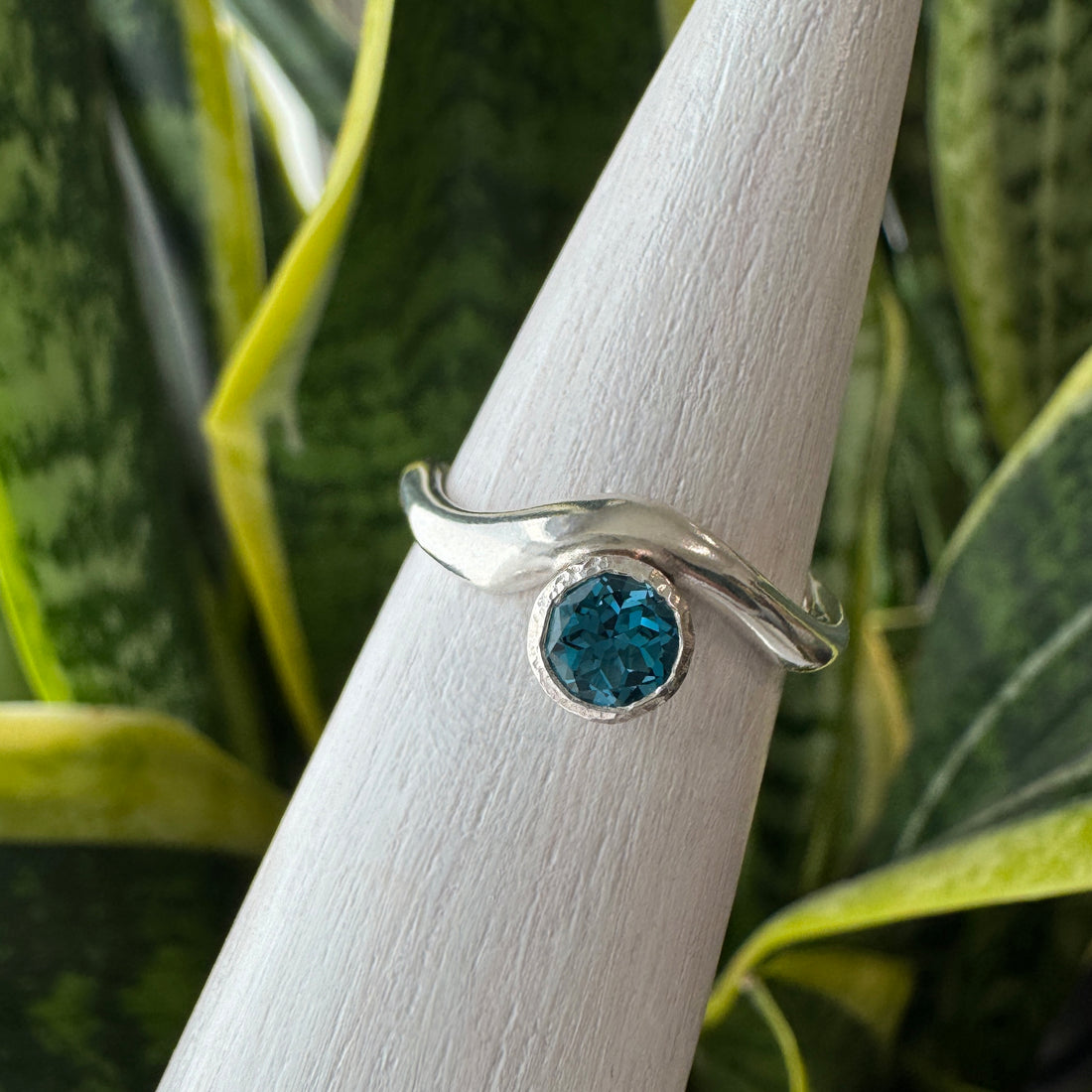 Tidal Gem Ring  - London Blue Topaz - Size 6