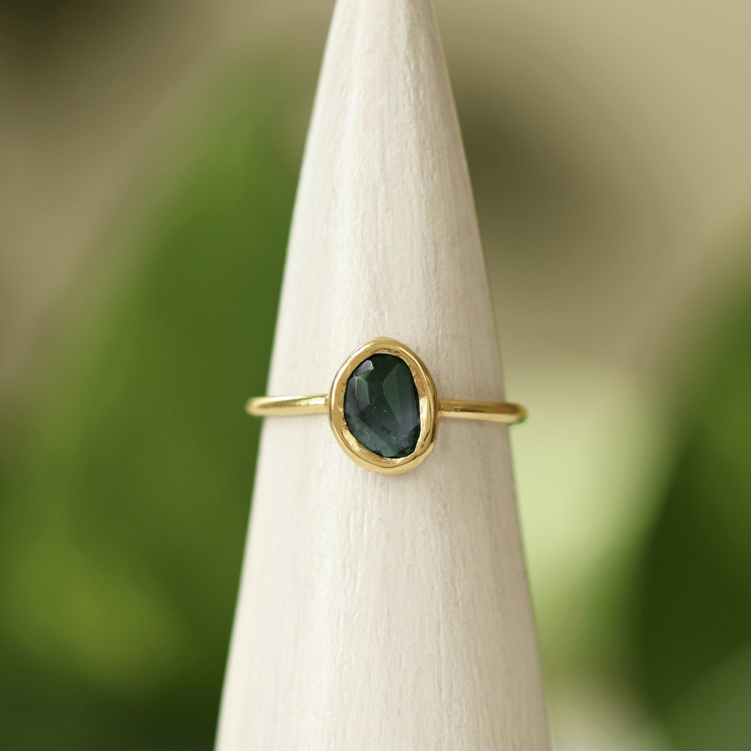 Balance Ring - 14K Gold - Blue Tourmaline - Size 5.5