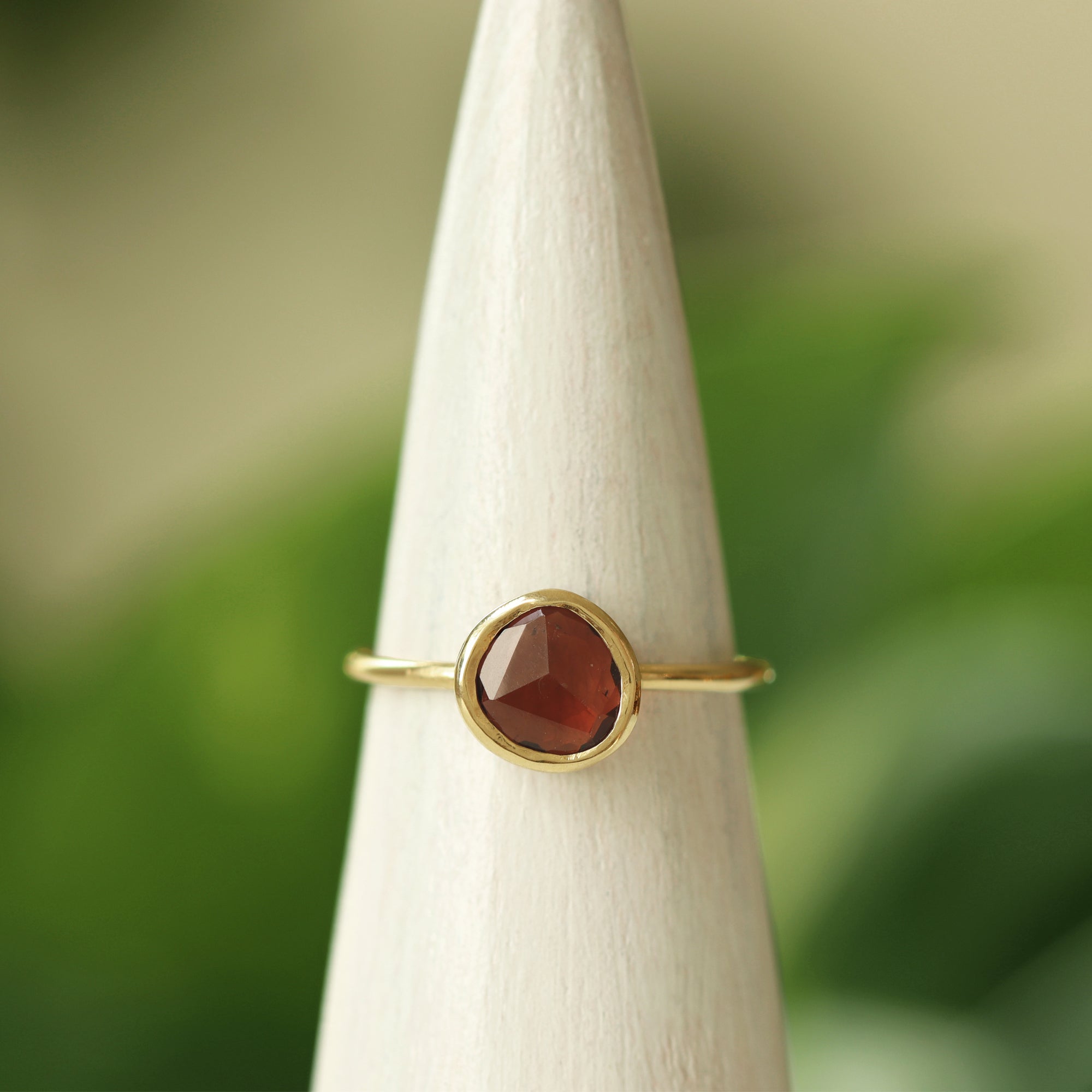 Balance Ring - 14K Gold - Deep Pink Tourmaline - Size 6.5