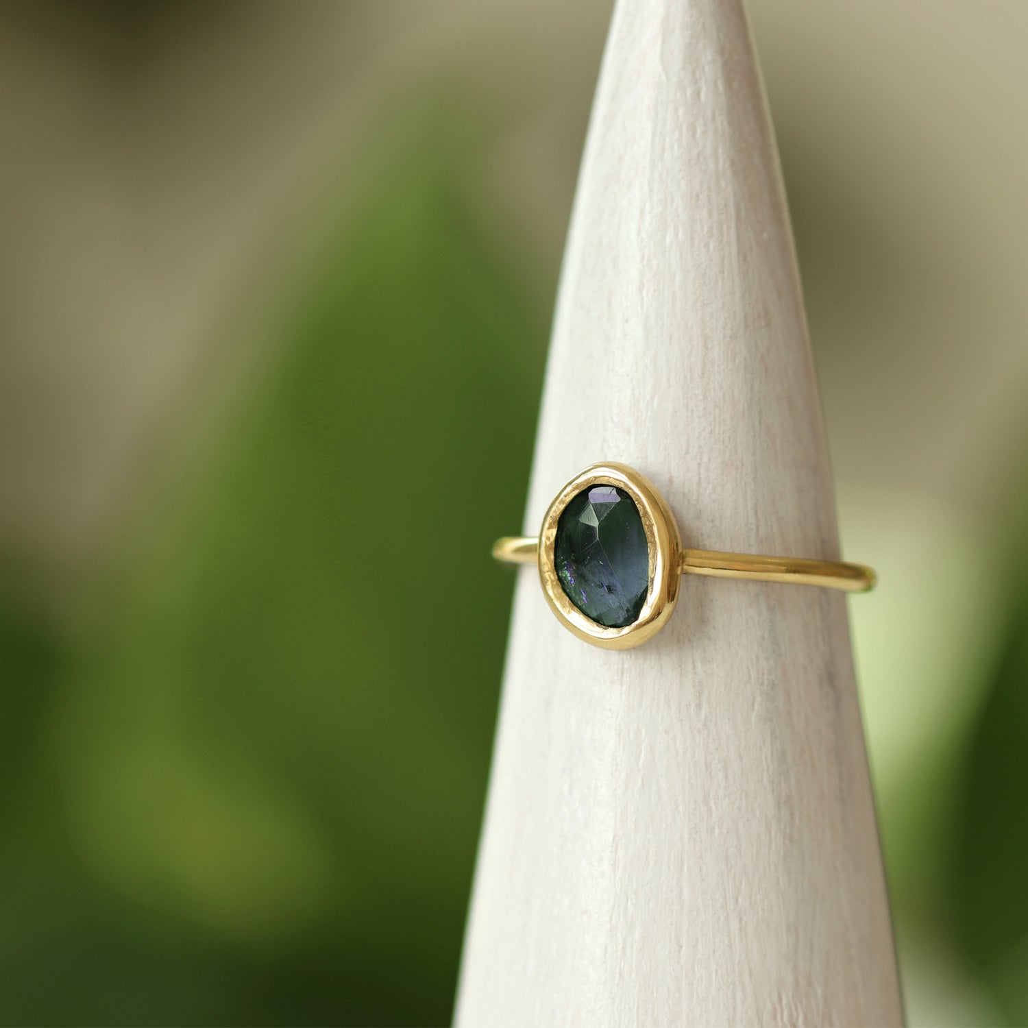 Balance Ring - 14K Gold - Blue Tourmaline - Size 5.5