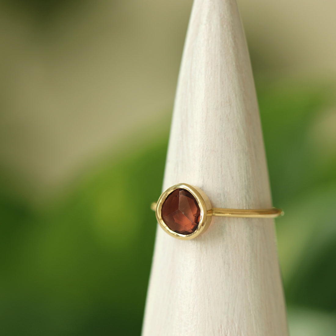 Balance Ring - 14K Gold - Deep Pink Tourmaline - Size 6.5