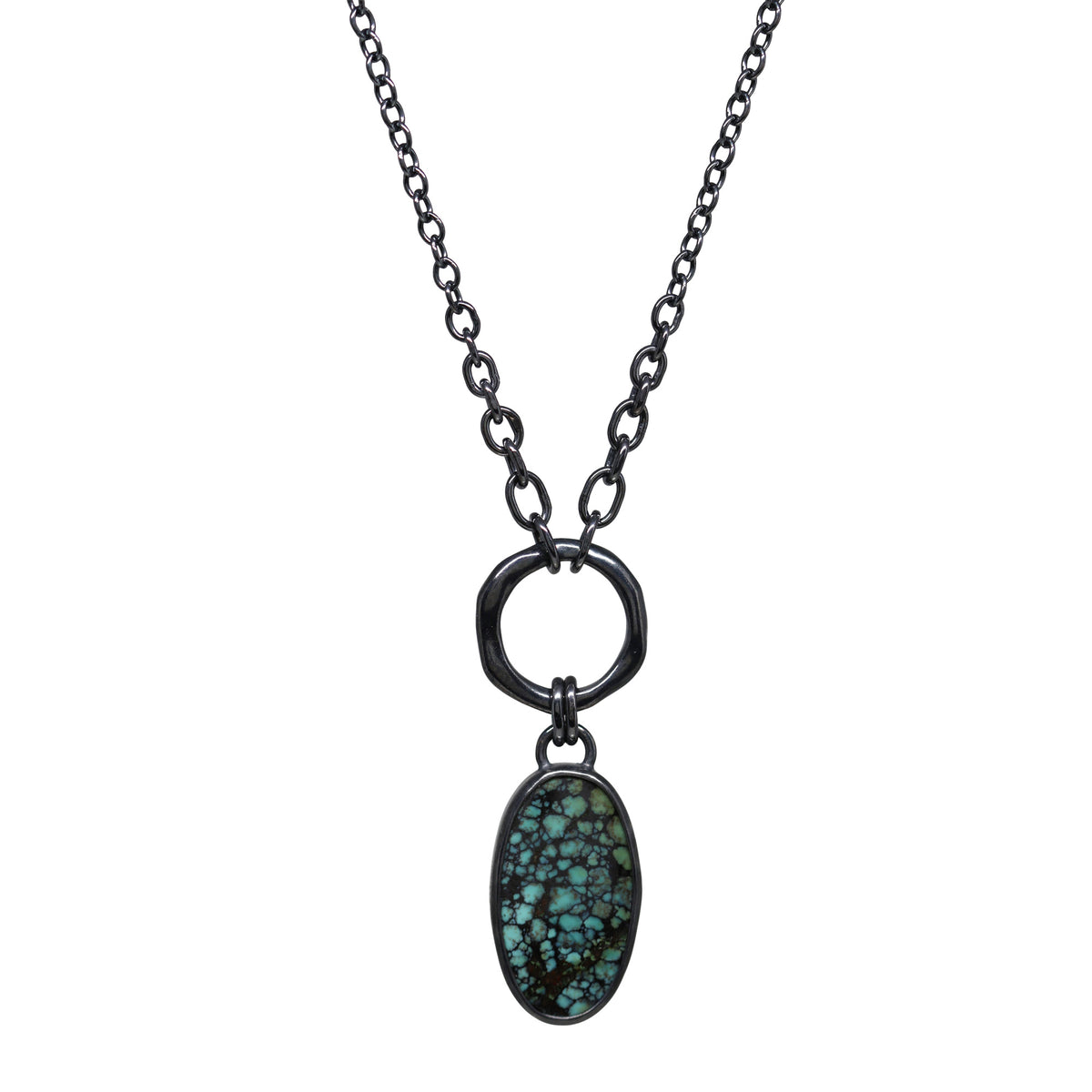 Balance Gem Tidal Necklace - Turquoise - Dark Sterling