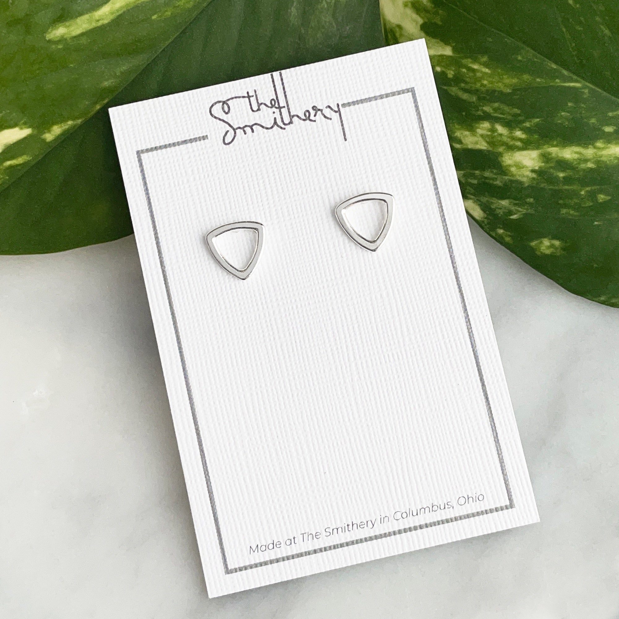 Deco Arrow Studs - Bright Sterling