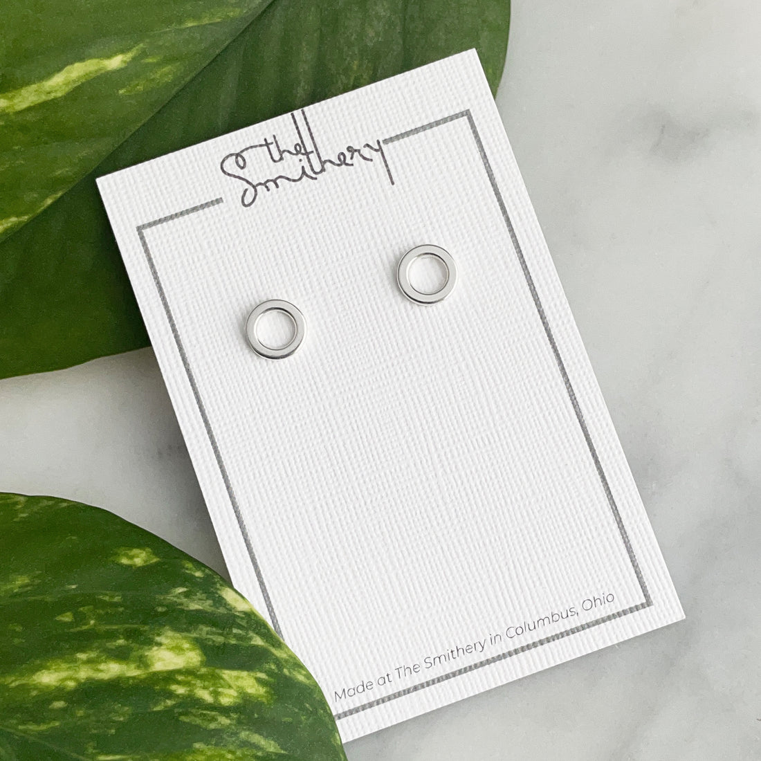 Simple Circle Studs - Bright Sterling