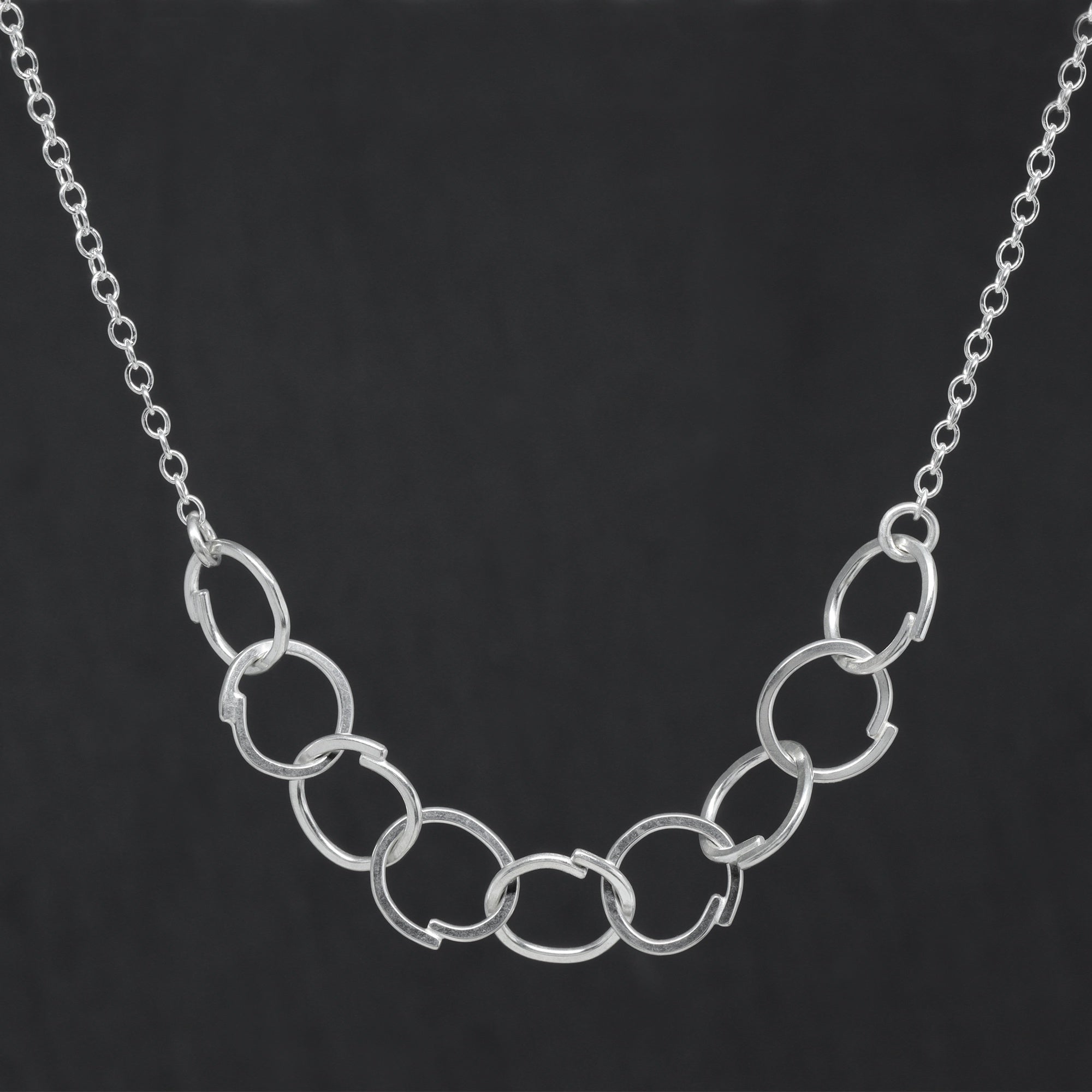 Sketch Mini Links Necklace - Bright Sterling