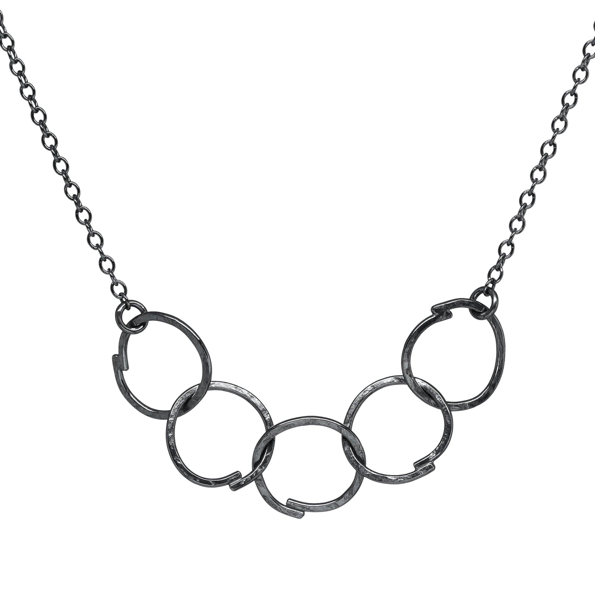 Sketch Links Necklace - Dark Sterling