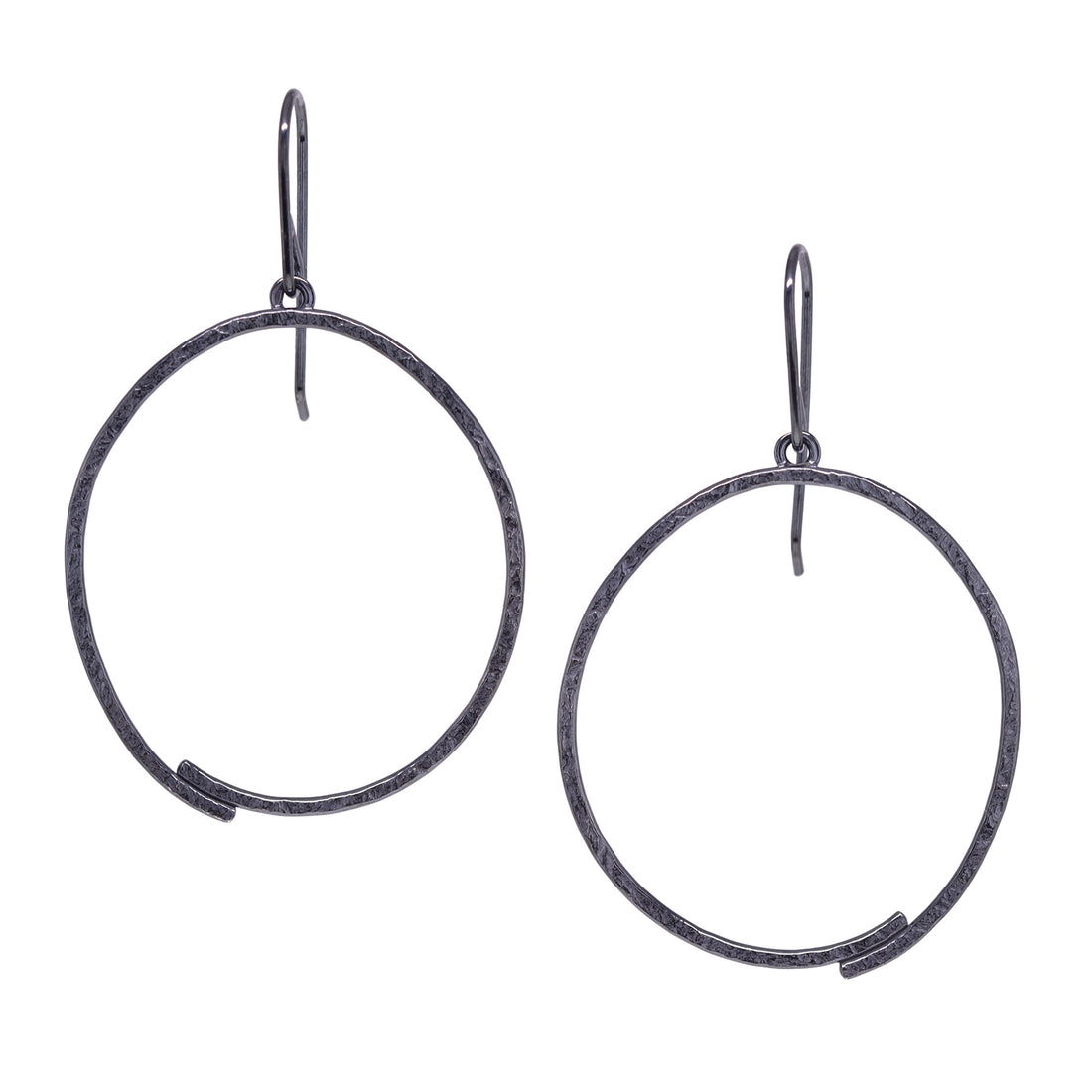 Sketch Earrings - Large - Dark Sterling