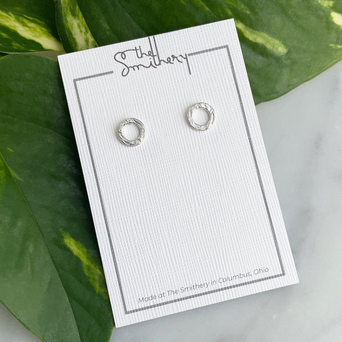 Terrain Circle Studs - Bright Sterling