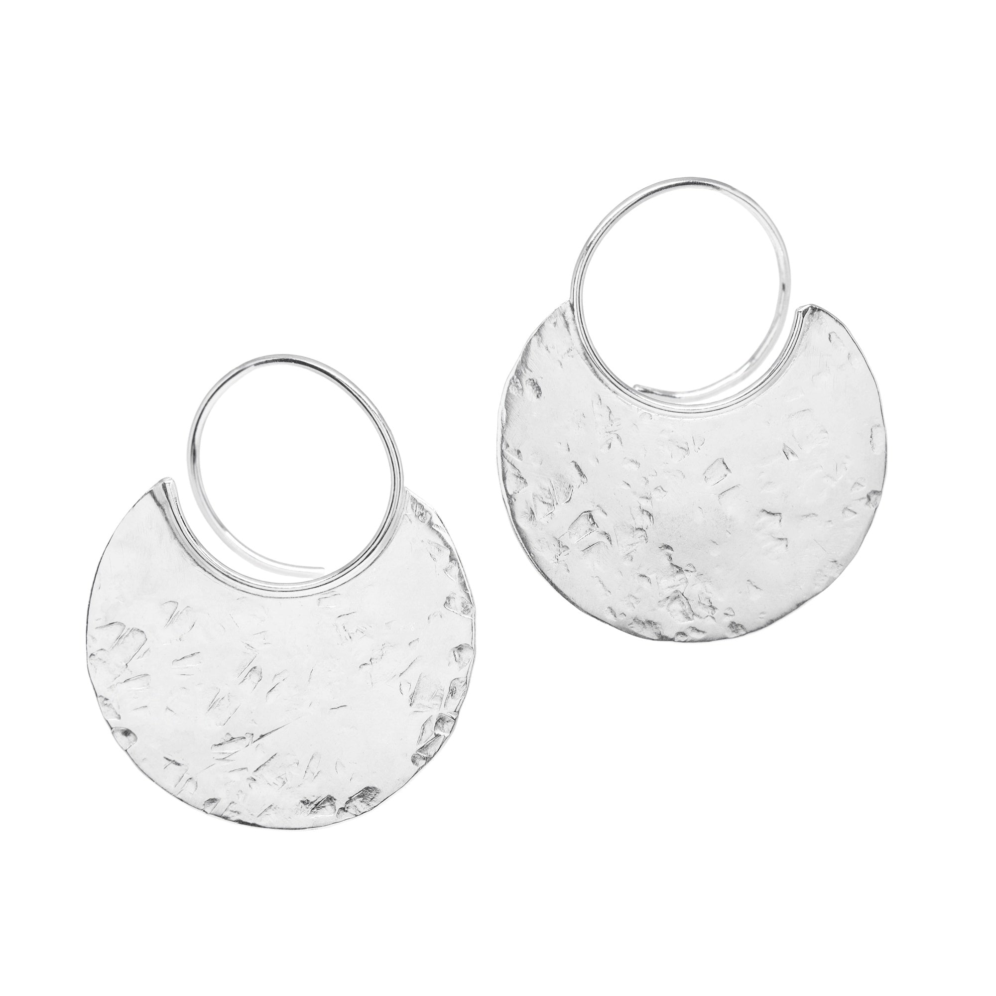 Canyon Disc Earrings - Bright Sterling