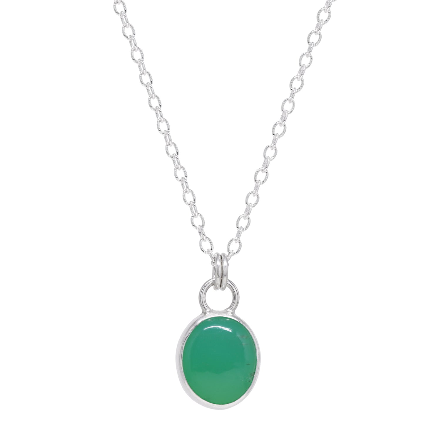 Balance Necklace - Chrysoprase - Bright Sterling