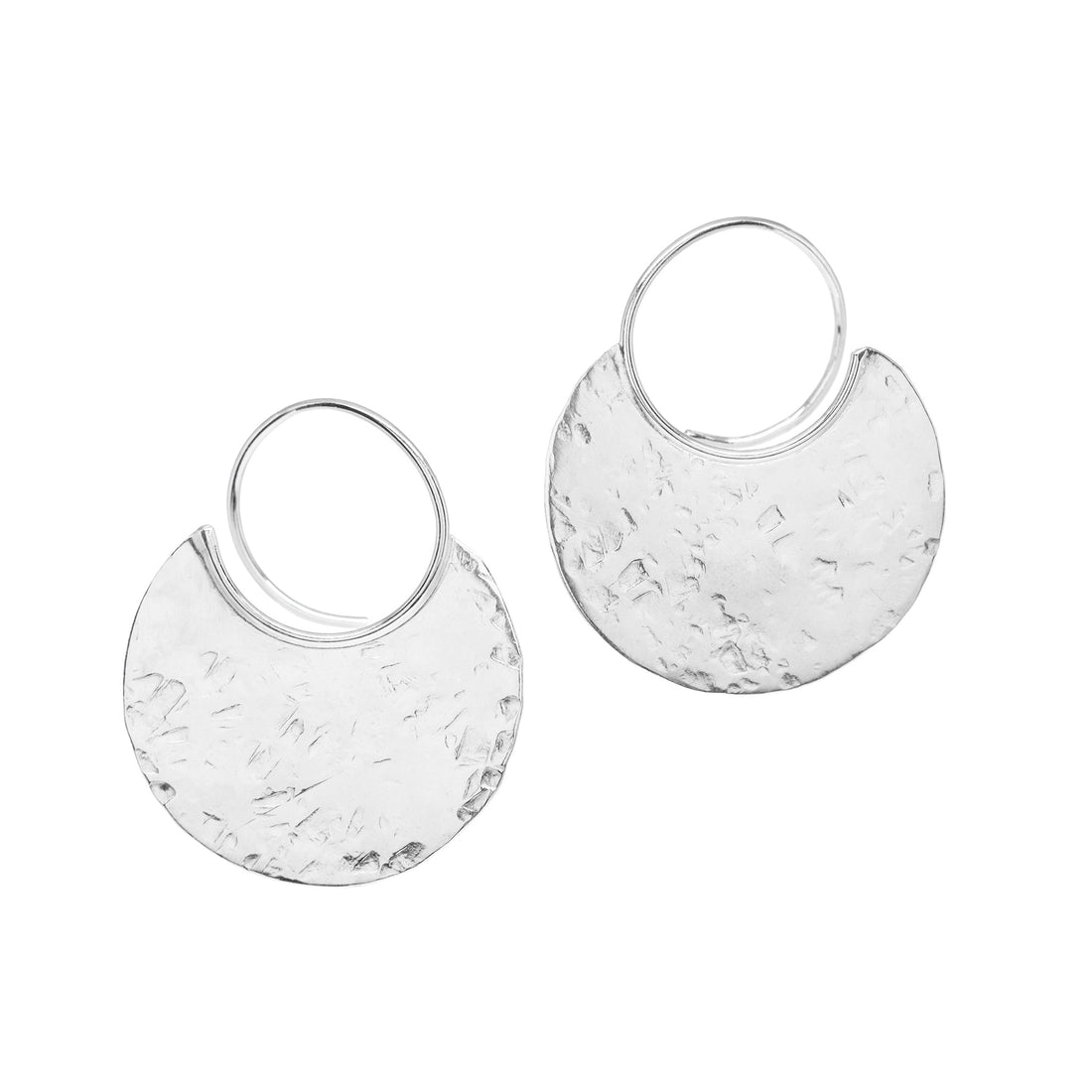 Canyon Disc Earrings - Bright Sterling